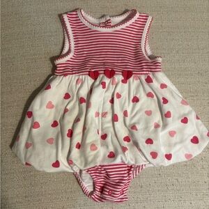 Little Me Pink and White Heart Skirted Bubble